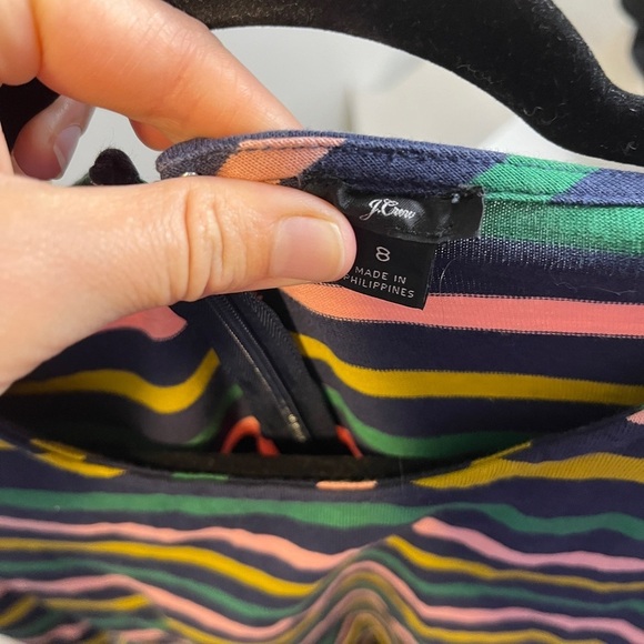 J.CREW Long-sleeve Striped Cotton Professional Sheath Midi Dress Sz 8 - Picture 11 of 11